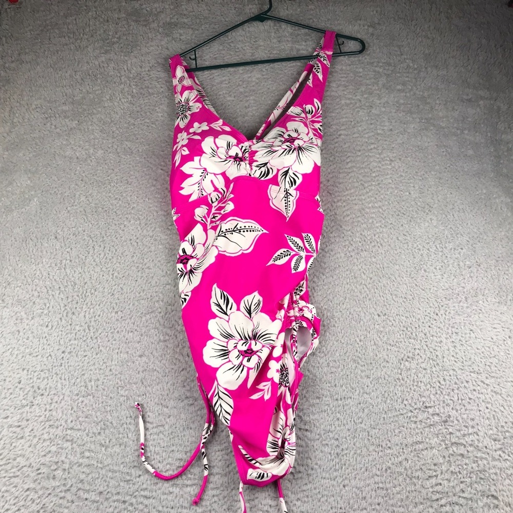 Torrid Wire Free Tie Back One Piece Womens‎ 2X Pink Azalea Swim Suit NEW NWT